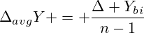 \Delta_{avg}Y = \frac{\Delta Y_b_i}{n-1}