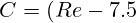 C=(Re-7.5)\frac{40}{21}