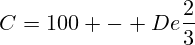 C=100 - De\frac{2}{3}