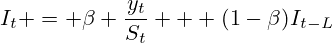 I_t = \beta \frac{y_t}{S_t} + (1-\beta)I_{t-L}