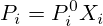 P_i=P_i^0X_i
