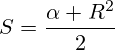 S=\frac{\alpha R^2}{2}