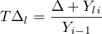 T\Delta_l=\frac{\Delta Y_l_i}{Y_{i-1}}