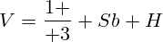 V={1 \over 3} Sb H